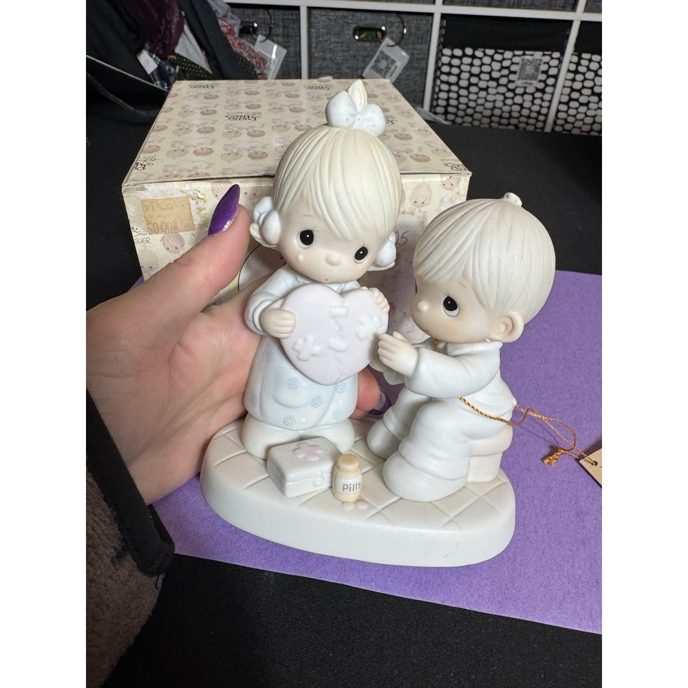 Precious Moments 100080 He's the Healer of Broken Hearts Porcelain Figurine 1986